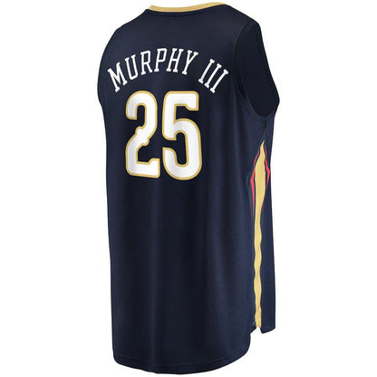 NO.Pelicans #25 Trey Murphy III Fanatics Branded 2021-22 Fast Break Replica Jersey  Icon Edition Navy Stitched American Basketball Jersey UNEC