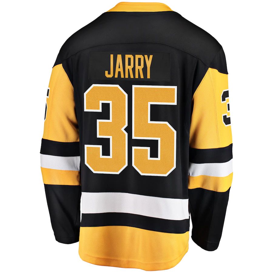 P.Penguins #35 Tristan Jarry Fanatics Branded Home Breakaway Player Jersey Black Stitched American Hockey Jersey UNEC