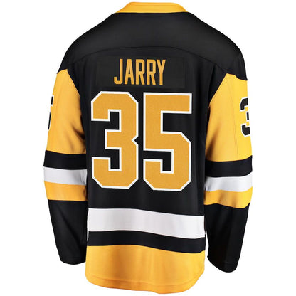 P.Penguins #35 Tristan Jarry Fanatics Branded Home Breakaway Player Jersey Black Stitched American Hockey Jersey UNEC