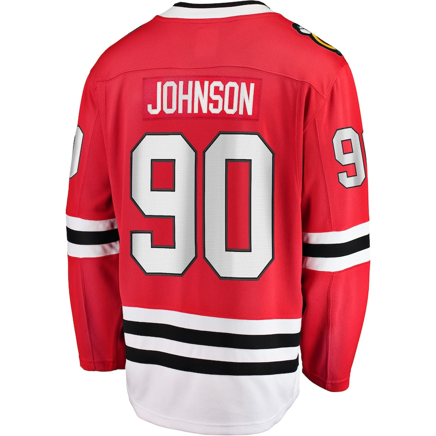 C.Blackhawks #90 Tyler Johnson Fanatics Branded Home Team Breakaway Player Jersey Red Stitched American Hockey Jersey UNEC