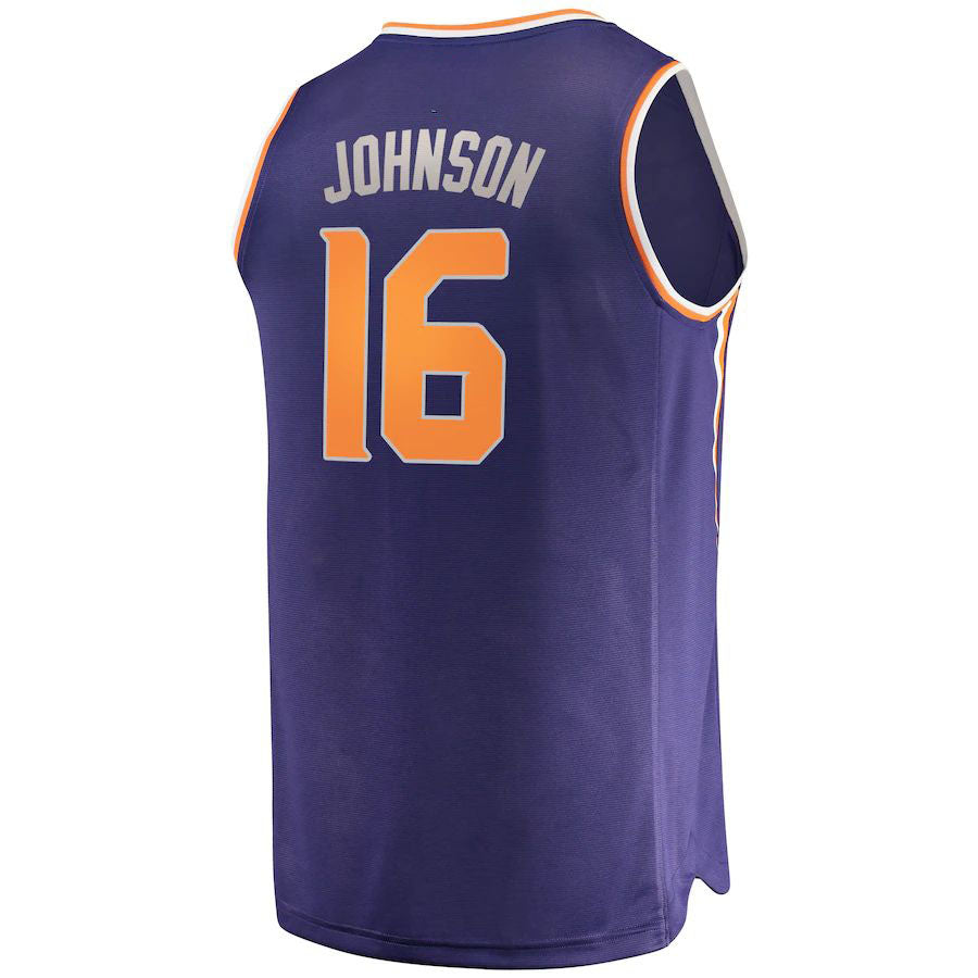 P.Suns #16 Tyler Johnson Fanatics Branded  Fast Break Replica Jersey Purple Icon Edition Stitched American Basketball Jersey UNEC