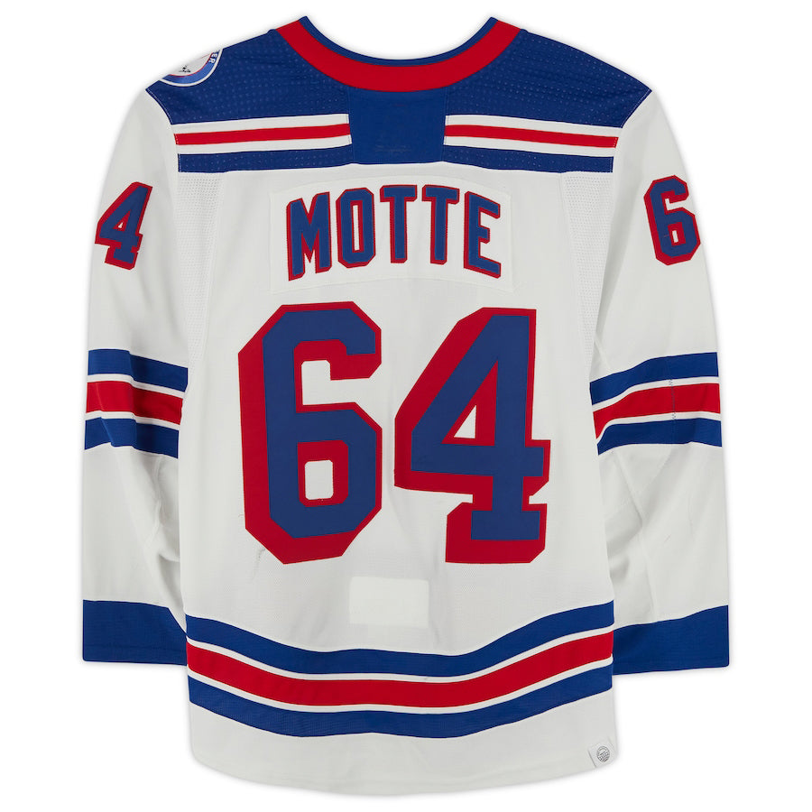 NY.Rangers #64 Tyler Motte Fanatics Authentic Game-Used White Stitched American Hockey Jersey UNEC