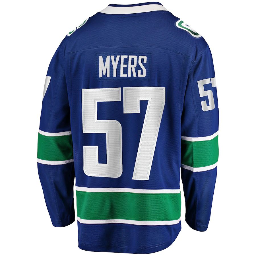 V.Canucks #57 Tyler Myers Fanatics Branded Home Breakaway Player Jersey  Blue Stitched American Hockey Jersey UNEC