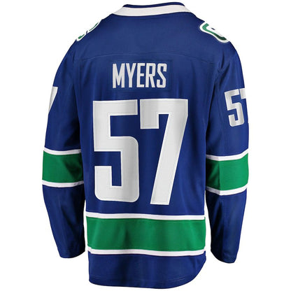 V.Canucks #57 Tyler Myers Fanatics Branded Home Breakaway Player Jersey  Blue Stitched American Hockey Jersey UNEC
