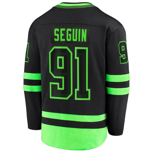 D.Stars #91 Tyler Seguin Fanatics Branded 2020-21 Alternate Premier Breakaway Player Jersey Black Green Stitched American Hockey Jersey UNEC