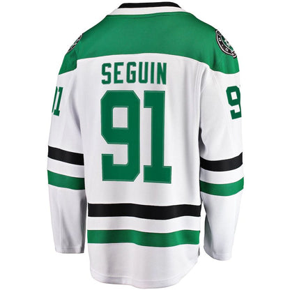 D.Stars #91 Tyler Seguin Fanatics Branded Away Premier Breakaway Player Jersey White Stitched American Hockey Jersey UNEC