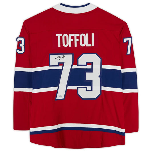 M.Canadiens #73 Tyler Toffoli Fanatics Authentic Autographed Breakaway Jersey Red Stitched American Hockey Jersey UNEC