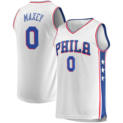 PH.76ers #0 Tyrese Maxey Fanatics Branded 2022-23 Fast Break Replica Jersey  White  Association Edition Stitched American Basketball Jersey UNEC