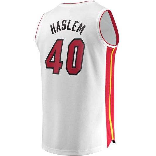 M.Heat #40 Udonis Haslem Fanatics Branded  Fast Break Player Jersey Association Edition White Stitched American Basketball Jersey UNEC