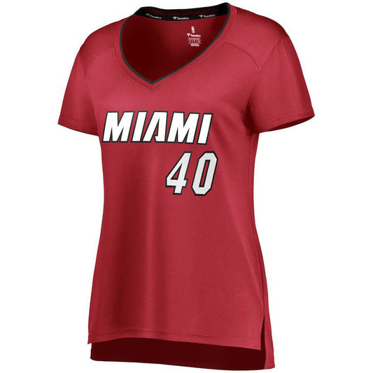 M.Heat #40 Udonis Haslem Fanatics Branded Women's Fast Break Player Jersey Statement Edition Red Stitched American Basketball Jersey UNEC