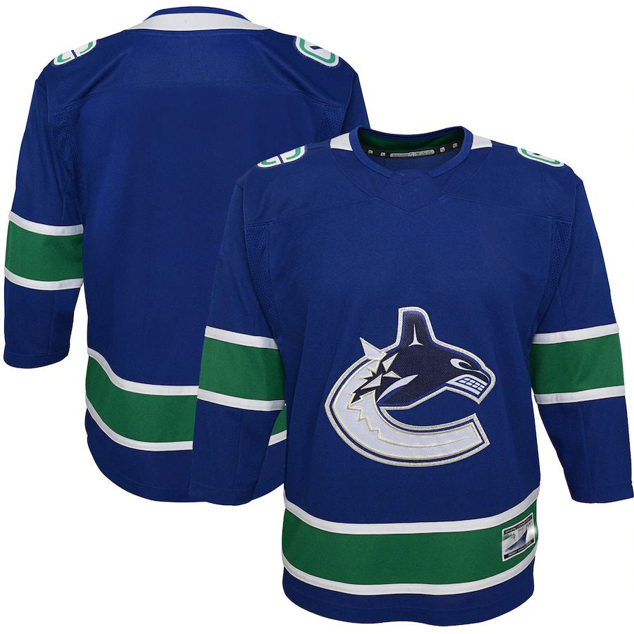 V.Canucks Premier Jersey Blue Stitched American Hockey Jersey UNEC