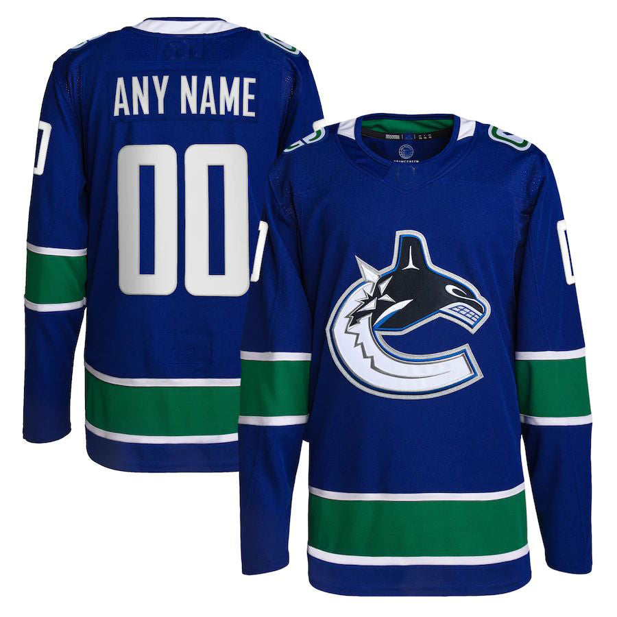 Custom V.Canucks Home Primegreen Authentic Pro Jersey Blue Stitched American Hockey Jersey UNEC