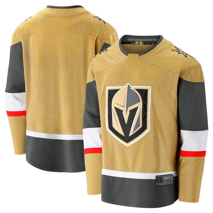 V.Golden Knights Fanatics Branded 2020-21 Home Premier Breakaway Jersey Gold Stitched American Hockey Jersey UNEC