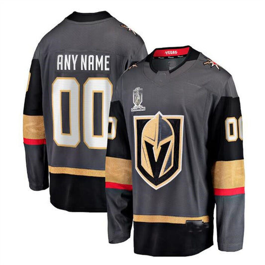 Custom V.Golden Knights  Fanatics Branded 2023 Stanley Cup Champions Alternate Breakaway Custom Jersey - Black Stitched American Hockey Jersey UNEC