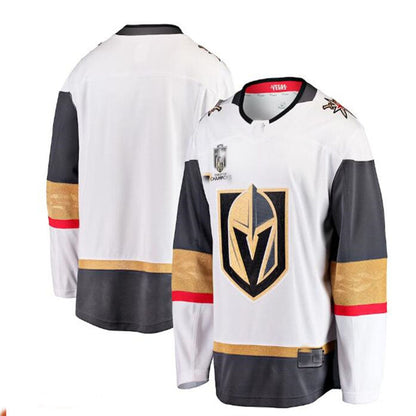 V.Golden Knights Fanatics Branded 2023 Stanley Cup Champions Away Breakaway Jersey - White Hockey Jersey UNEC