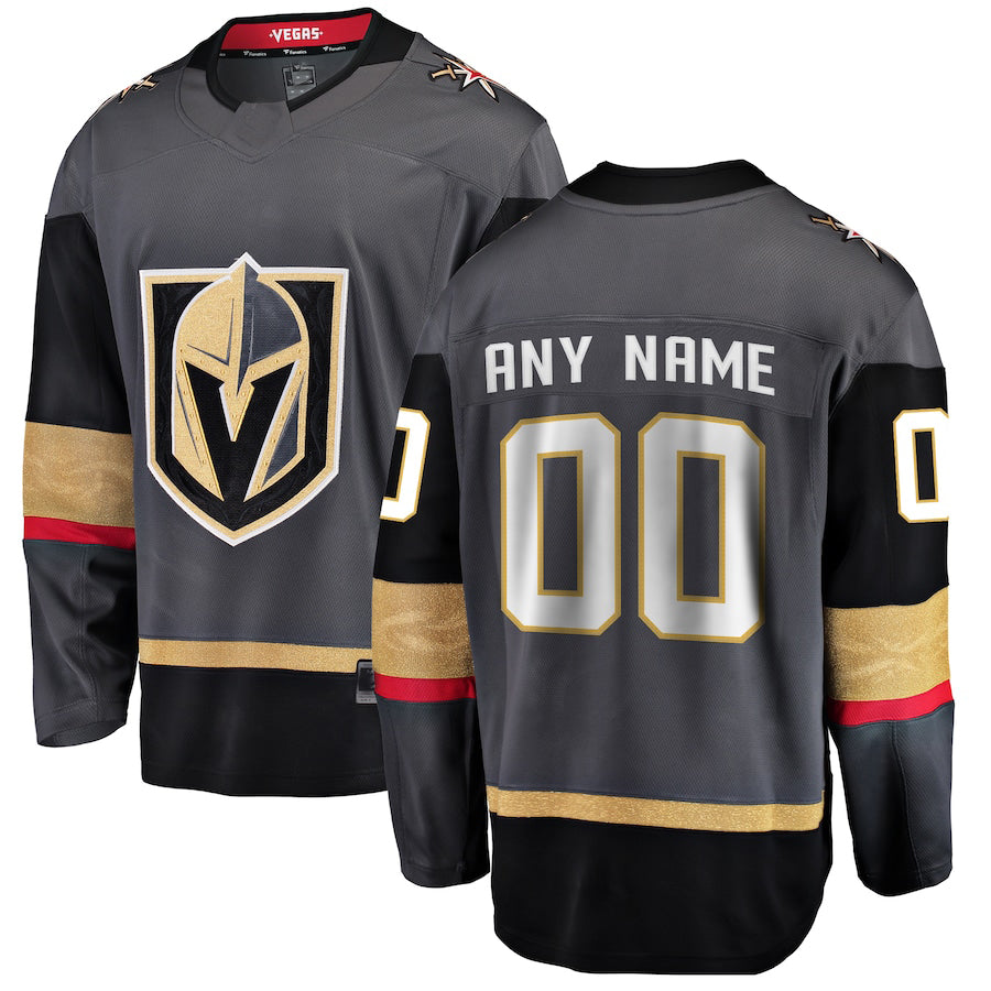 Custom V.Golden Knights Fanatics Branded Alternate Breakaway Jersey Gray Stitched American Hockey Jersey UNEC
