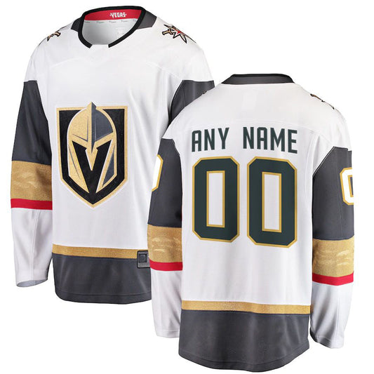 Custom V.Golden Knights Fanatics Branded Away Breakaway White Gray Stitched American Hockey Jersey UNEC