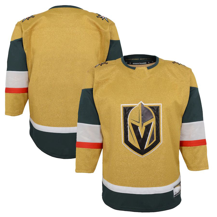 V.Golden Knights 2020-21 Home Premier Jersey Gold Stitched American Hockey Jersey UNEC
