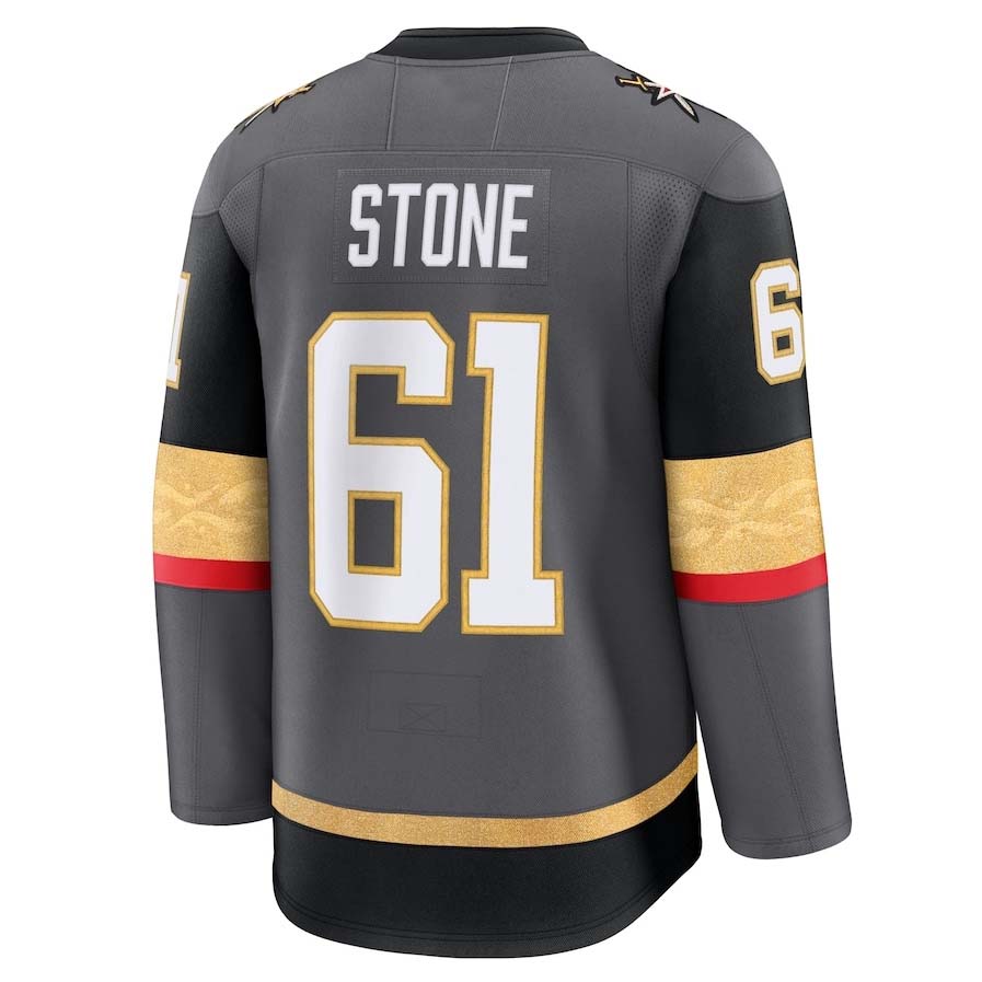 V.Golden Knights #61 Mark Stone Fanatics Alternate Premium Jersey - Gray Stitched American Hockey Jersey UNEC