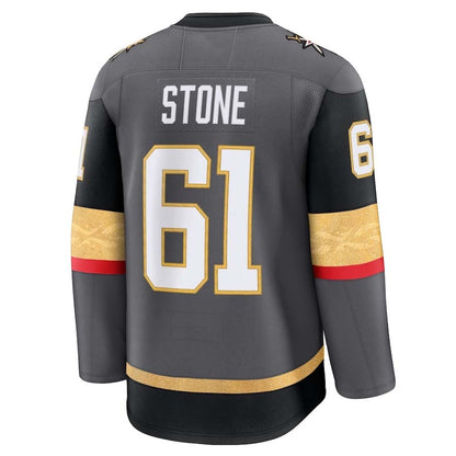 V.Golden Knights #61 Mark Stone Fanatics Alternate Premium Jersey - Gray Stitched American Hockey Jersey UNEC