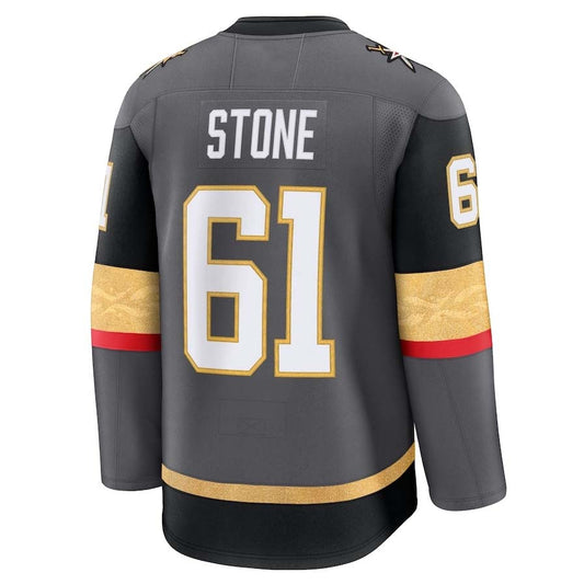 V.Golden Knights #61 Mark Stone Fanatics Alternate Premium Jersey - Gray Stitched American Hockey Jersey UNEC