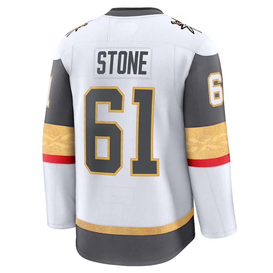 V.Golden Knights #61 Mark Stone Fanatics Away Premium Jersey - White Stitched American Hockey Jersey UNEC