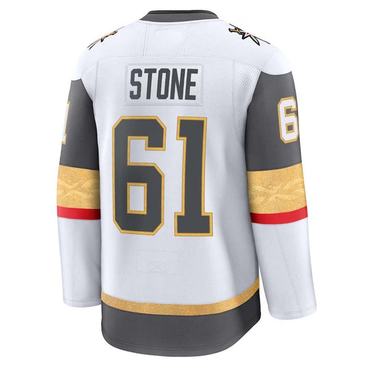V.Golden Knights #61 Mark Stone Fanatics Away Premium Jersey - White Stitched American Hockey Jersey UNEC