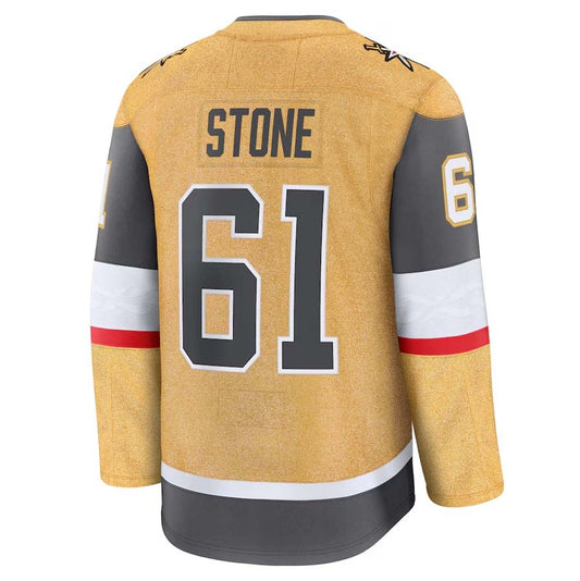 V.Golden Knights #61 Mark Stone Fanatics Home Premium Jersey - Gold Stitched American Hockey Jersey UNEC