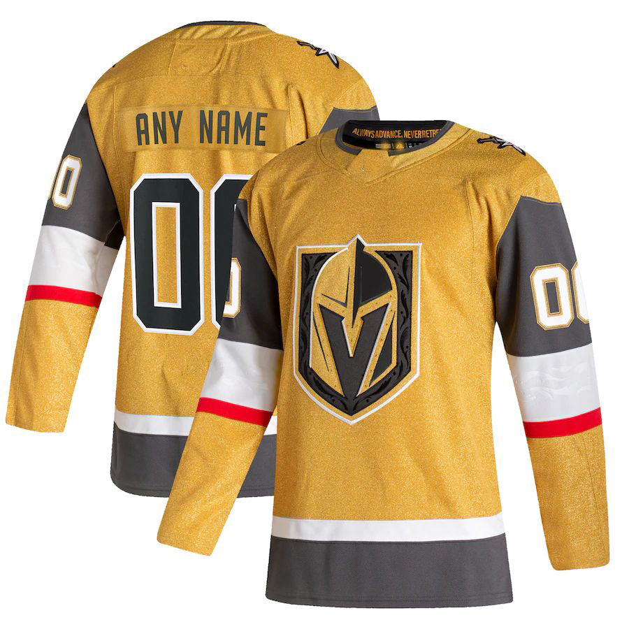 Custom V.Golden Knights 2020-21 Home Authentic Jersey Gold Stitched American Hockey Jersey UNEC