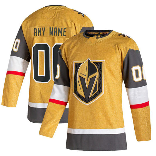 Custom V.Golden Knights 2020-21 Home Authentic Jersey Gold Stitched American Hockey Jersey UNEC