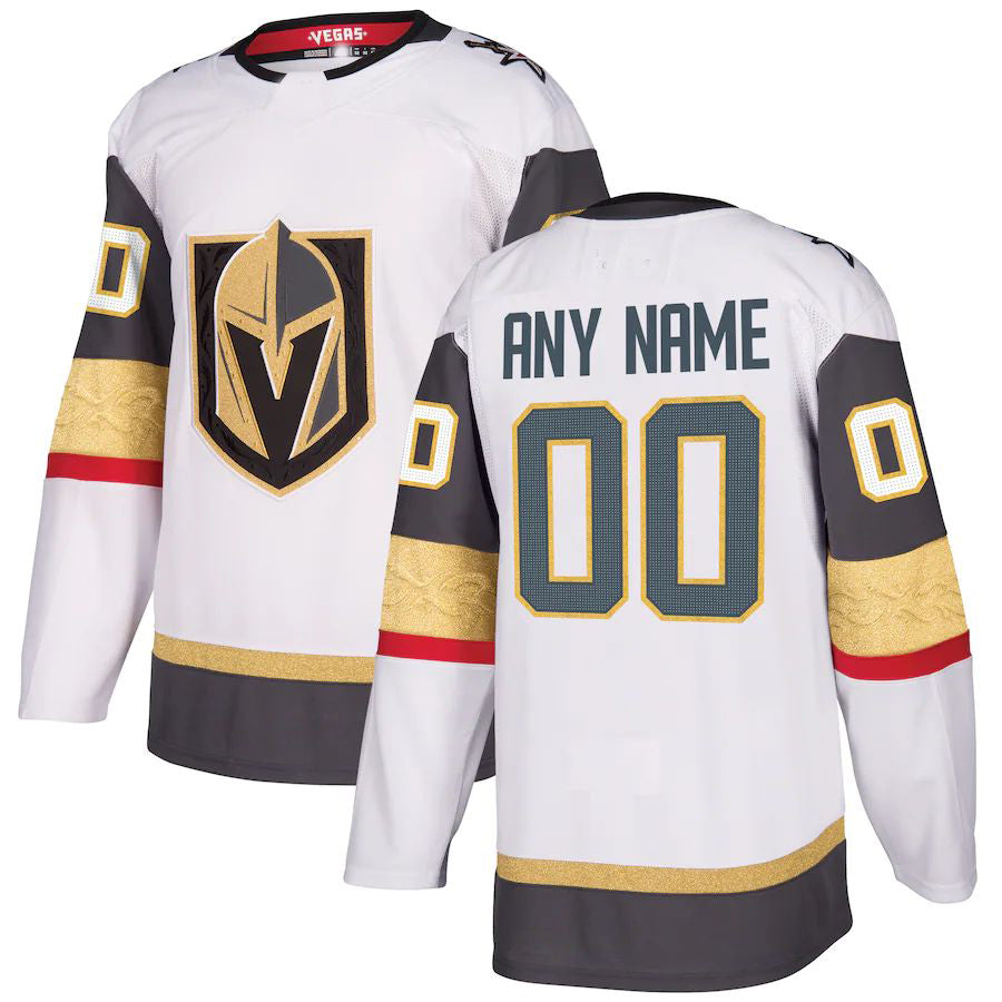 Custom V.Golden Knights Away Authentic Jersey White Gray Stitched American Hockey Jersey UNEC