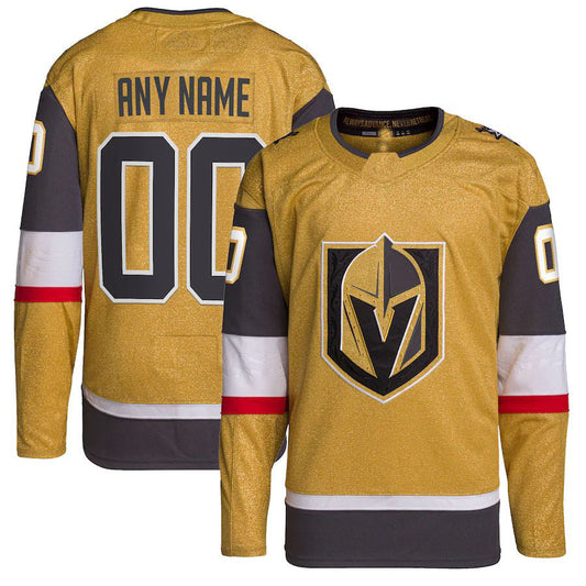 Custom V.Golden Knights Home Authentic Primegreen Jersey Gold Stitched American Hockey Jersey UNEC