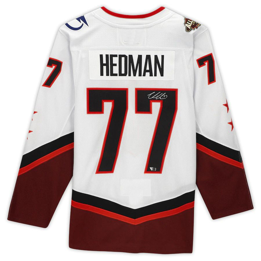 TB.Lightning #77 Victor Hedman Fanatics Authentic Autographed 2022 All-Star Game White Stitched American Hockey Jersey UNEC
