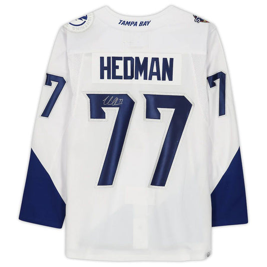 TB.Lightning #77 Victor Hedman Fanatics Authentic Autographed 2022 Stadium Series Jersey Stitched American Hockey Jersey UNEC