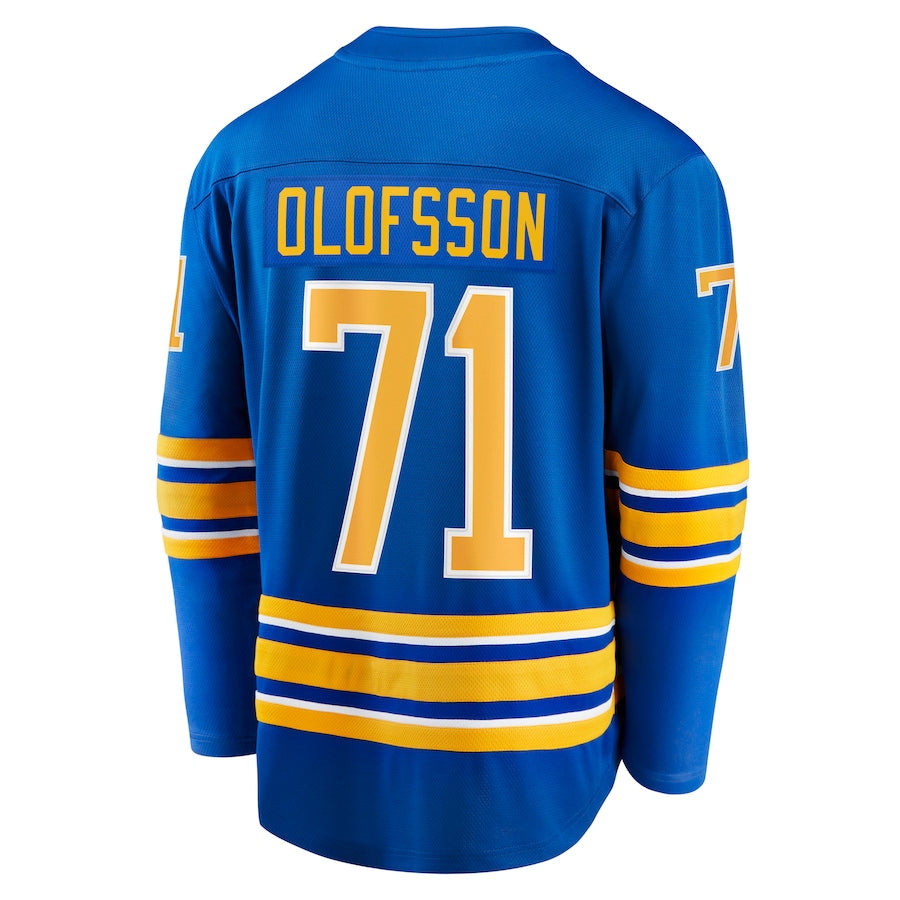 B.Sabres #71 Victor Olofsson Fanatics Branded Breakaway Player Jersey Royal Stitched American Hockey Jersey UNEC