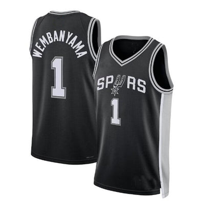S.Antonio Spurs #1 Victor Wembanyama Unisex 2023 Draft First Round Pick Swingman Jersey - Icon Edition - Black Stitched American Basketball Jersey UNEC