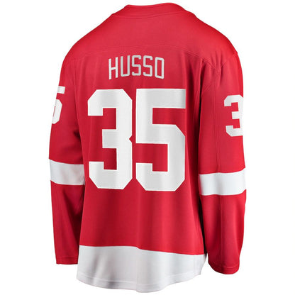D.Red Wings #35 Ville Husso Fanatics Branded Home Breakaway Player Jersey  Red Stitched American Hockey Jersey UNEC