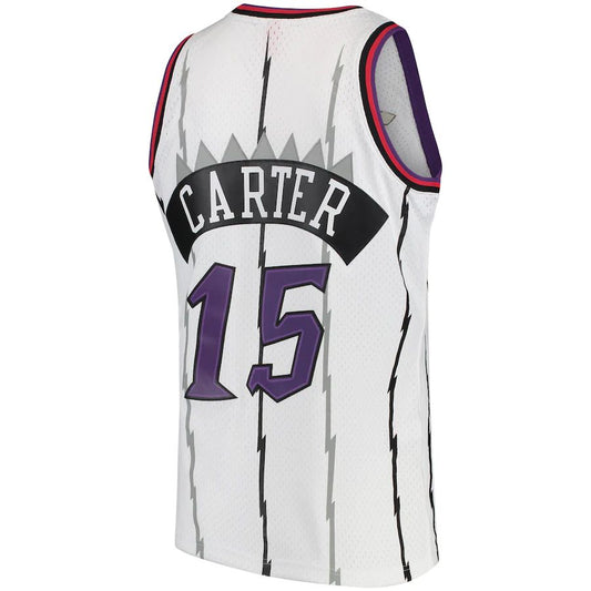 T.Raptors #15 Vince Carter Mitchell & Ness 1997-98 Hardwood Classics Swingman Jersey White Stitched American Basketball Jersey UNEC