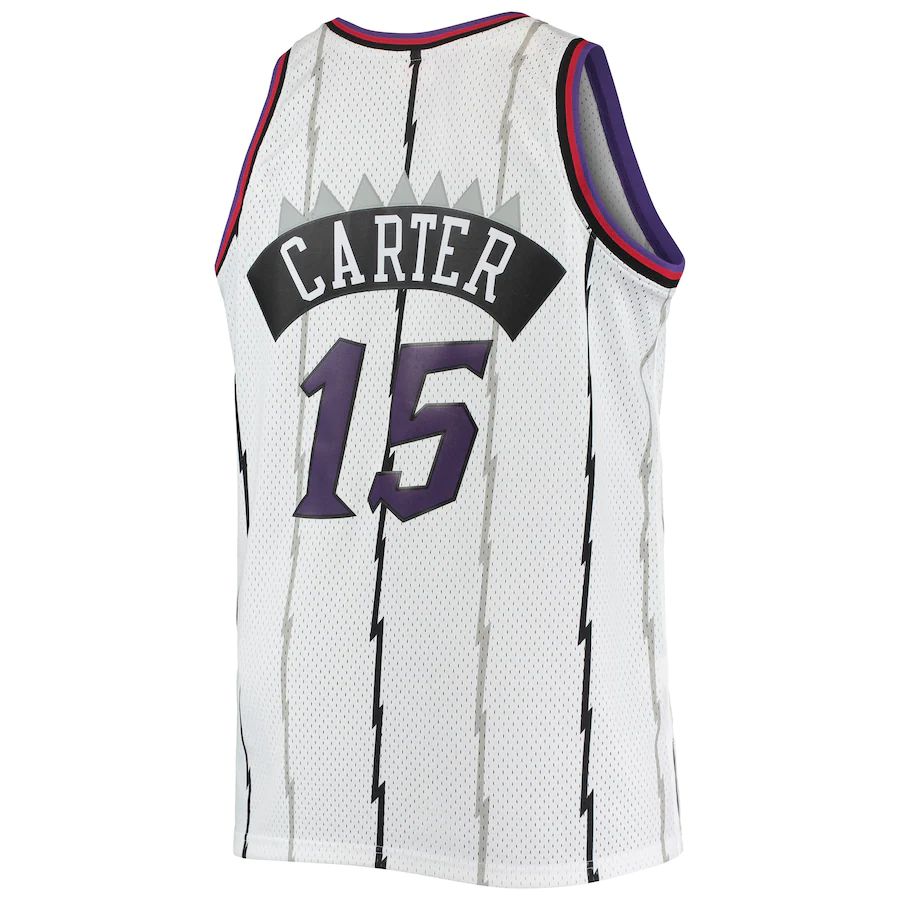 T.Raptors #15 Vince Carter Mitchell & Ness Big & Tall Hardwood Classics Swingman Jersey White Stitched American Basketball Jersey UNEC