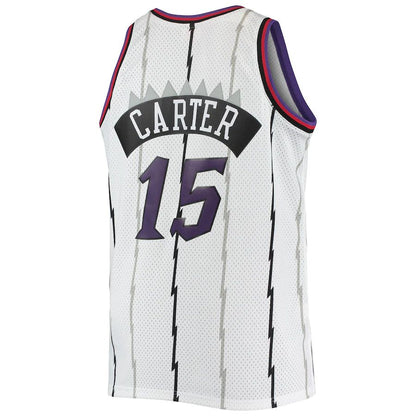 T.Raptors #15 Vince Carter Mitchell & Ness Big & Tall Hardwood Classics Swingman Jersey White Stitched American Basketball Jersey UNEC