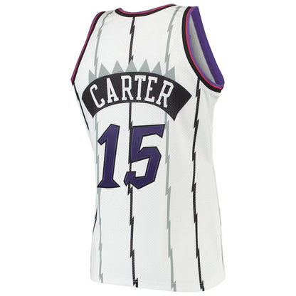 T.Raptors #15 Vince Carter Mitchell & Ness Hardwood Classics 1998-99 Authentic Jersey White Stitched American Basketball Jersey UNEC