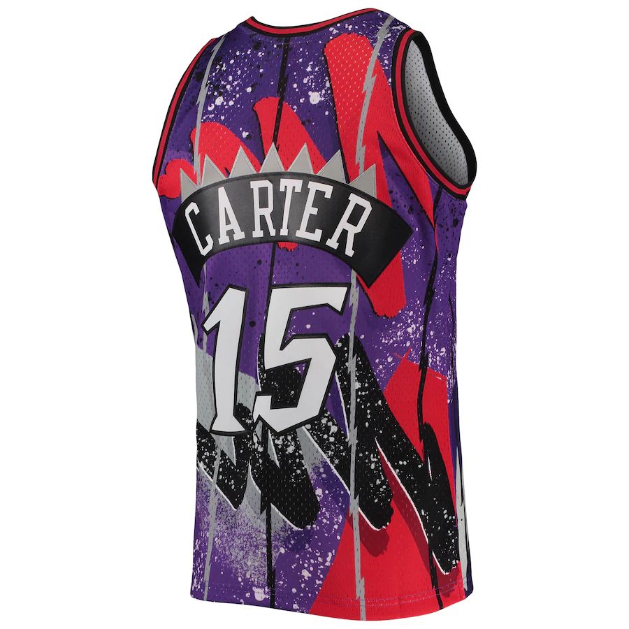 T.Raptors #15 Vince Carter Mitchell & Ness Hardwood Classics 1998-99 Hyper Hoops Swingman Jersey Purple Stitched American Basketball Jersey UNEC