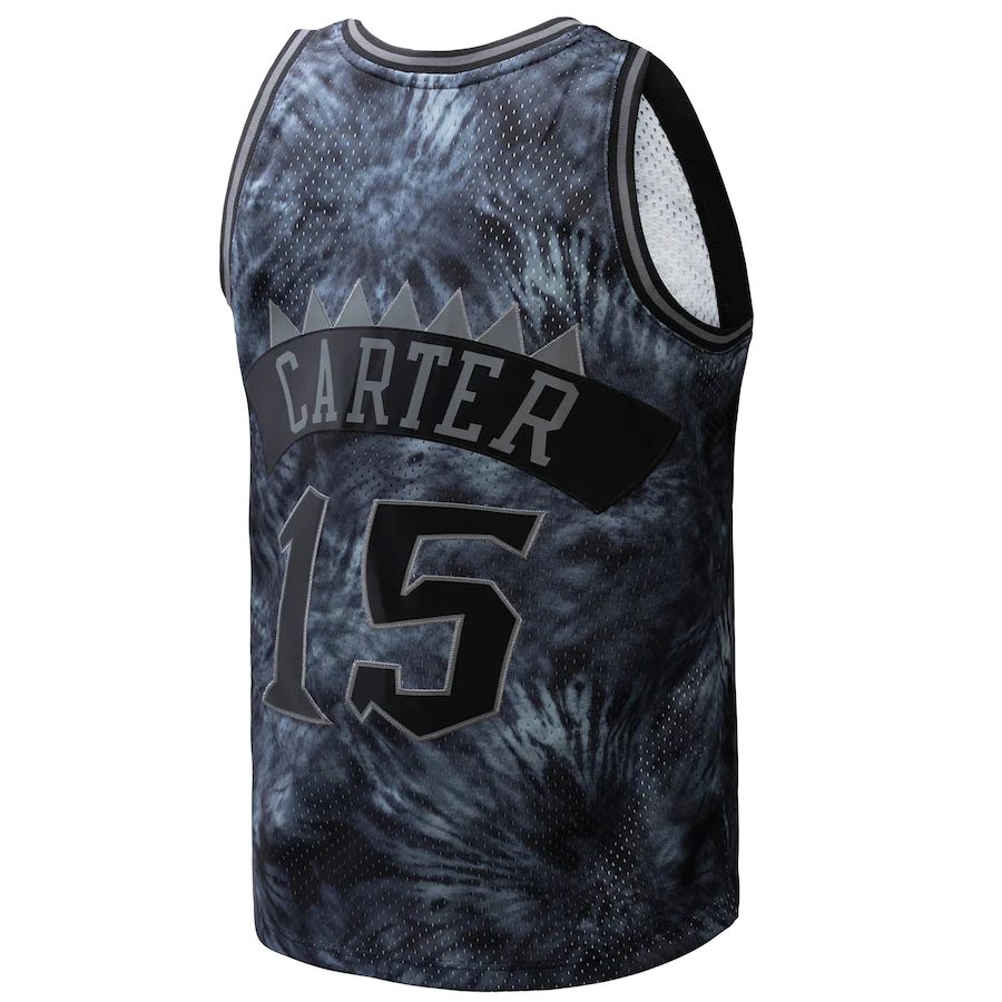 T.Raptors #15 Vince Carter Mitchell & Ness Unisex Hardwood Classics 1998-99 Tie-Dye Swingman Jersey Black Stitched American Basketball Jersey UNEC