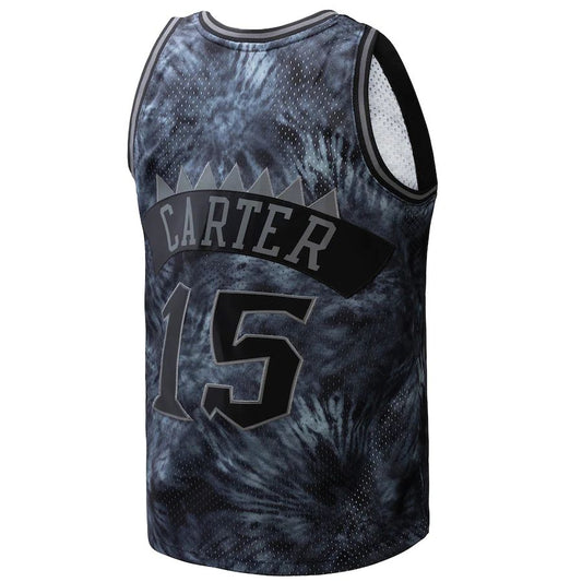 T.Raptors #15 Vince Carter Mitchell & Ness Unisex Hardwood Classics 1998-99 Tie-Dye Swingman Jersey Black Stitched American Basketball Jersey UNEC