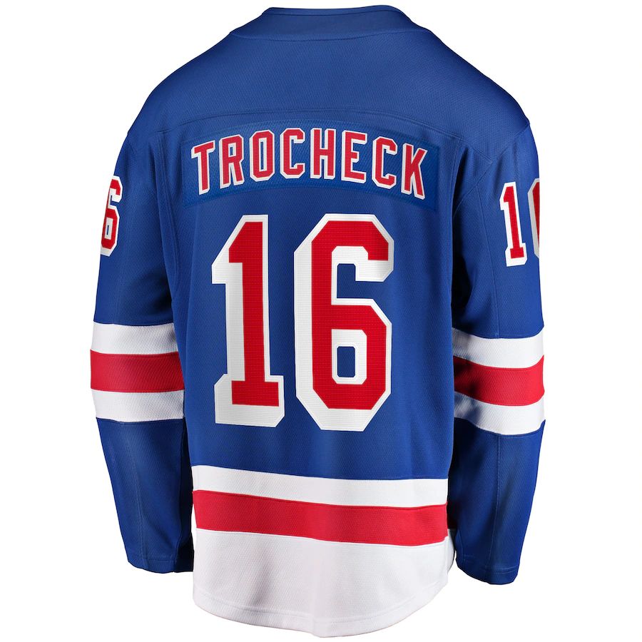 NY.Rangers #16 Vincent Trocheck Fanatics Branded Home Breakaway Player Jersey  Blue Stitched American Hockey Jersey UNEC