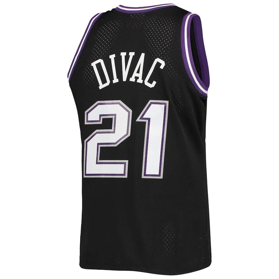 S.Kings #21 Vlade Divac Mitchell & Ness 2000-01 Team Hardwood Classics Swingman Jersey  Black Stitched American Basketball Jersey UNEC
