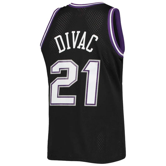 S.Kings #21 Vlade Divac Mitchell & Ness 2000-01 Team Hardwood Classics Swingman Jersey  Black Stitched American Basketball Jersey UNEC