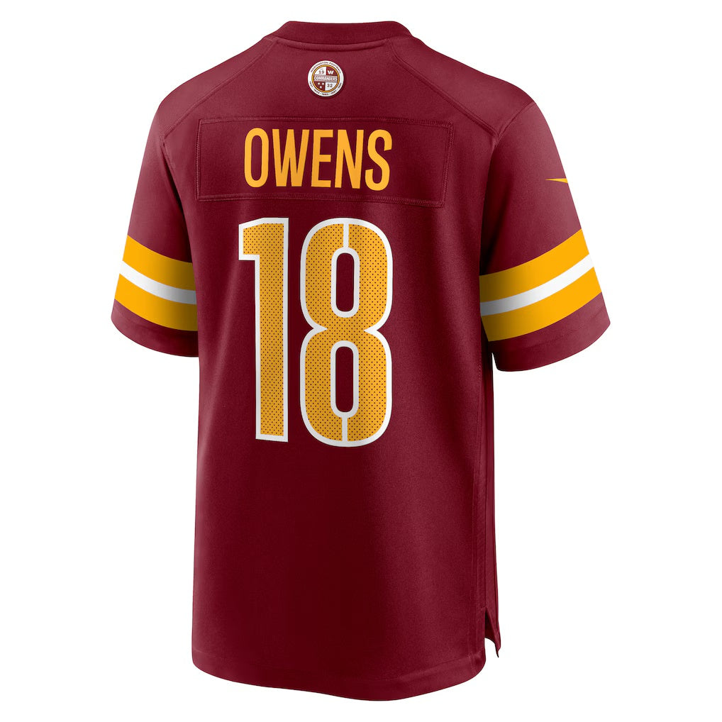 W.Commanders #18 Tyler Owens Burgundy Team Game Stitched American Football Jerseys CustomName