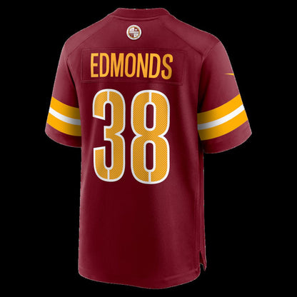 W.Commanders #38 Chase Edmonds Burgundy Team Game Stitched American Football Jerseys CustomName