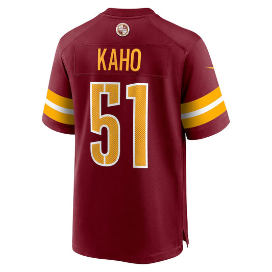 W.Commanders #51 Ale Kaho Burgundy Team Game Stitched American Football Jerseys CustomName